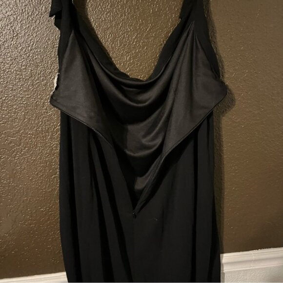 Black Monif C Should Tie Dress with Slit & Zipper on Back, Size 3 - Picture 6 of 6